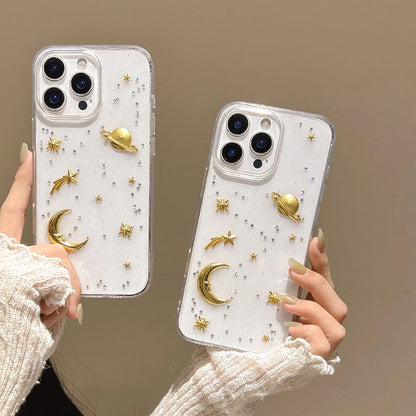 Luxury Glitter Stars Moon Silicone Phone Case