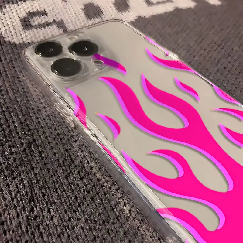 Beautiful Blue Flame Clear Cover Phone Case