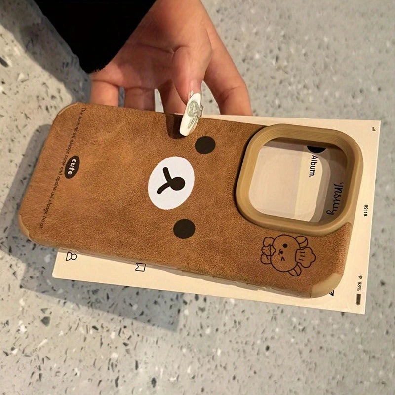 Bear Expression Faux Fur iPhone Case