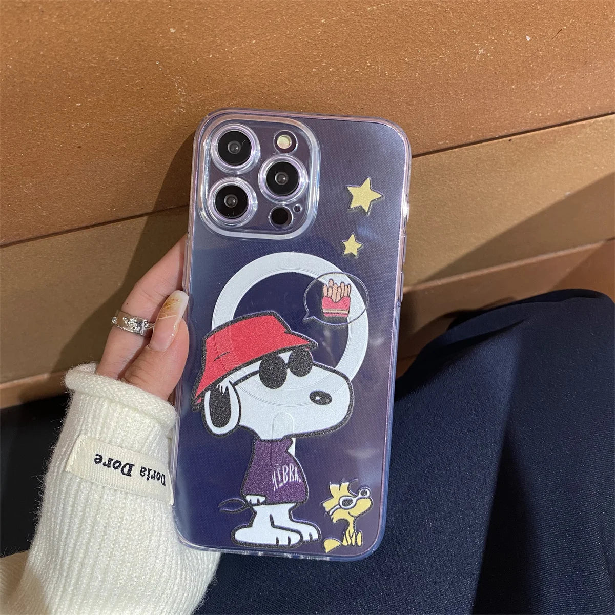 Snoopy MagSafe-Compatible iPhone Case with Hard Protective Shell