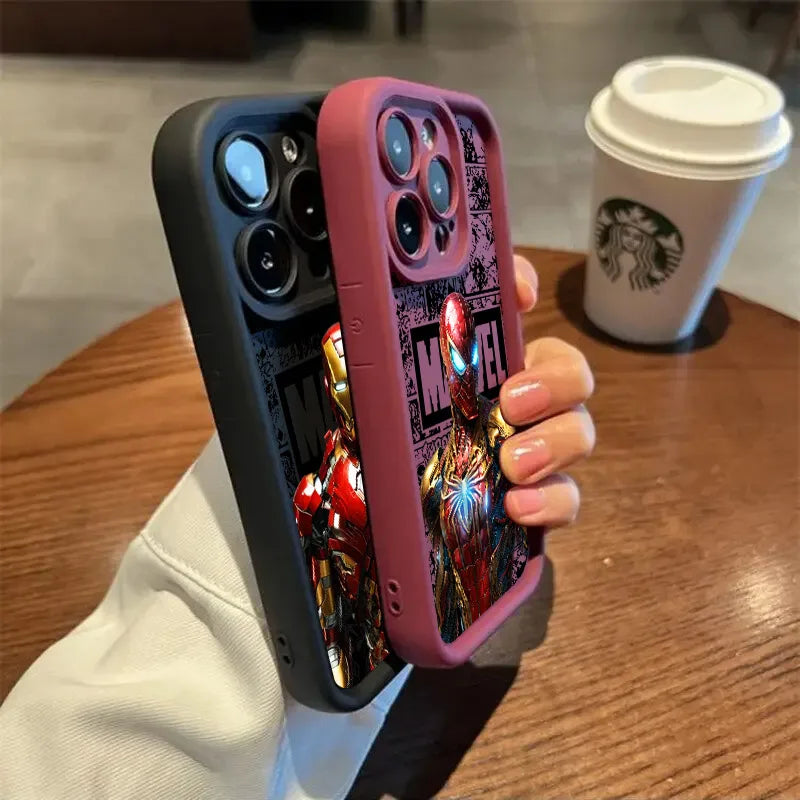 Anime Marvel Ironman Spiderman Phone Case For iPhone