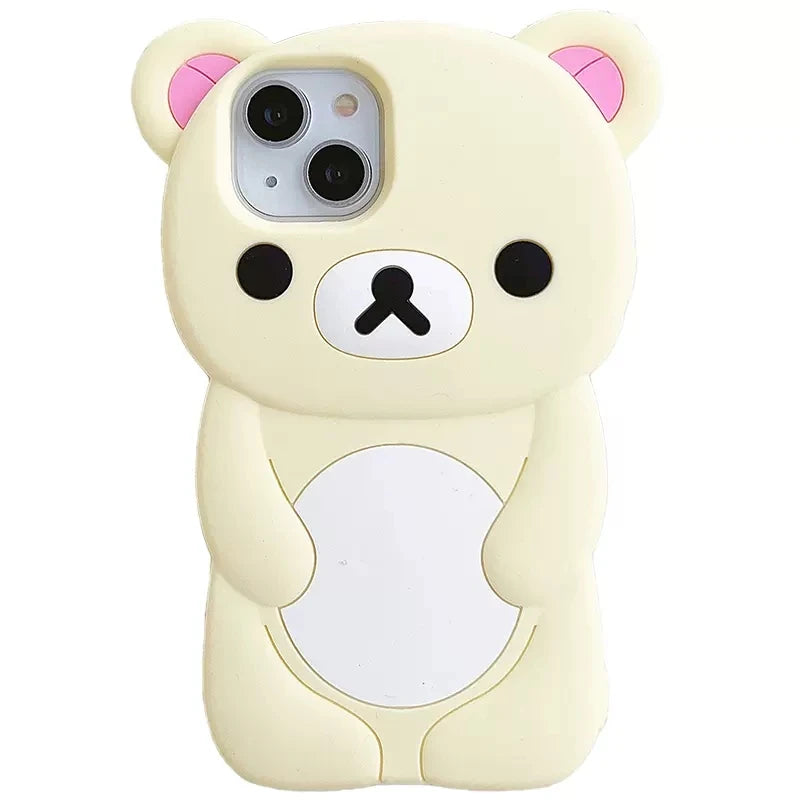 Rilakkuma Bear Silicone Soft Cover Case For iPhone