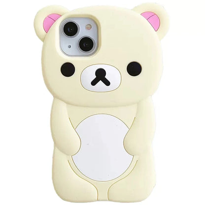 Rilakkuma Bear Silicone Soft Cover Case For iPhone