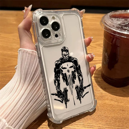 The Punisher Marvel Clear Case For iPhone Shockproof Phone Cover