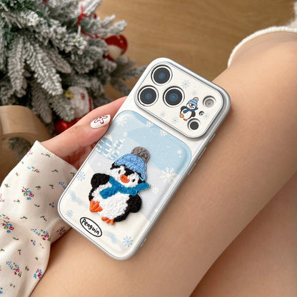 Embroidered Plush Penguin Phone Case For iPhone