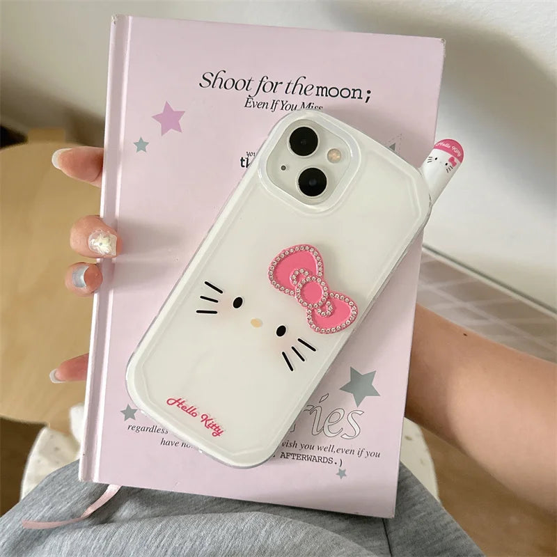 New Hot Korean INS Hello Kitty Mobile Pink Phone Case For iPhone