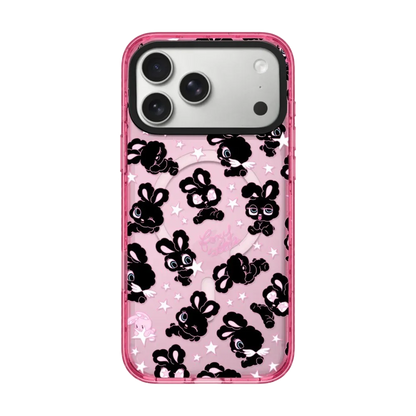 Rabbit Cherry Strawberry iPhone Case With Pink Border