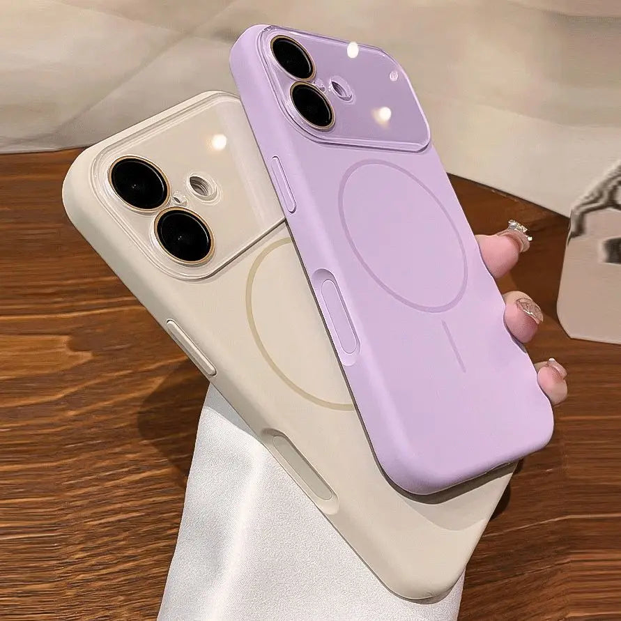 MagSafe Liquid Silicone iPhone Case With Crystal Lens Protection