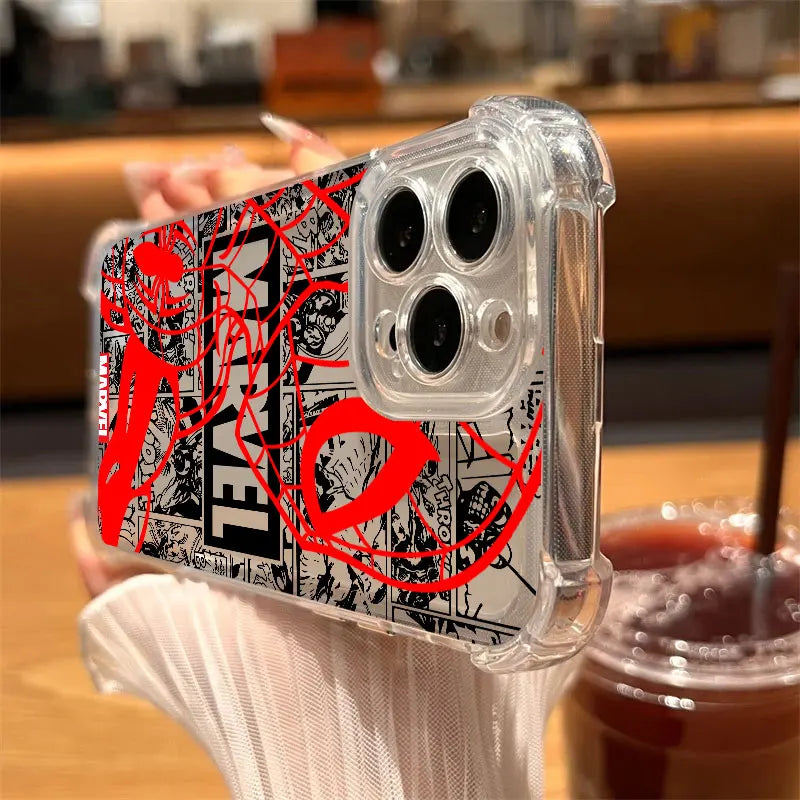 Marvel Spiderman Ironman Avengers Clear Case For iPhone