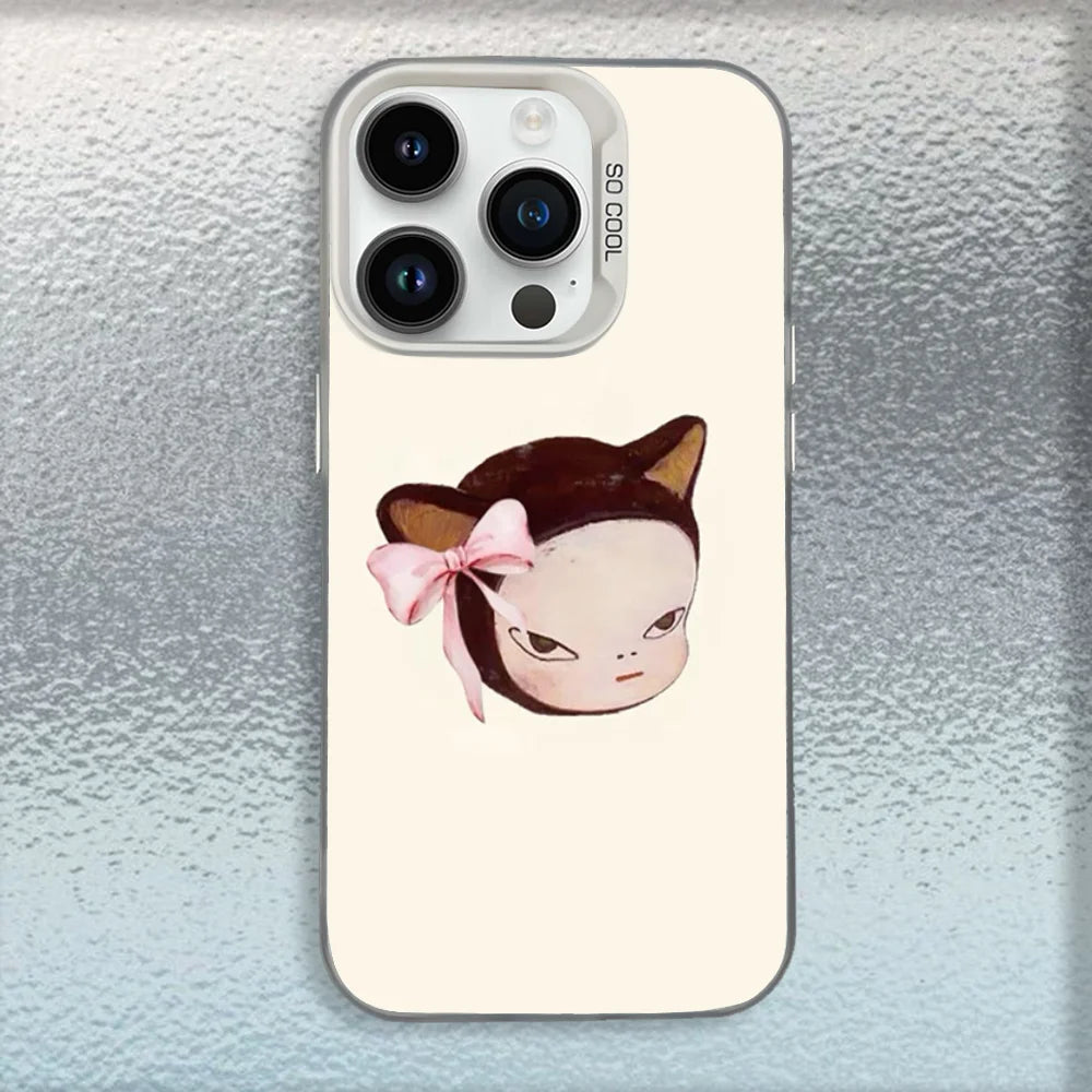 Cute Yoshitomo Nara Phone Case For iPhone – Matte Shockproof Cover