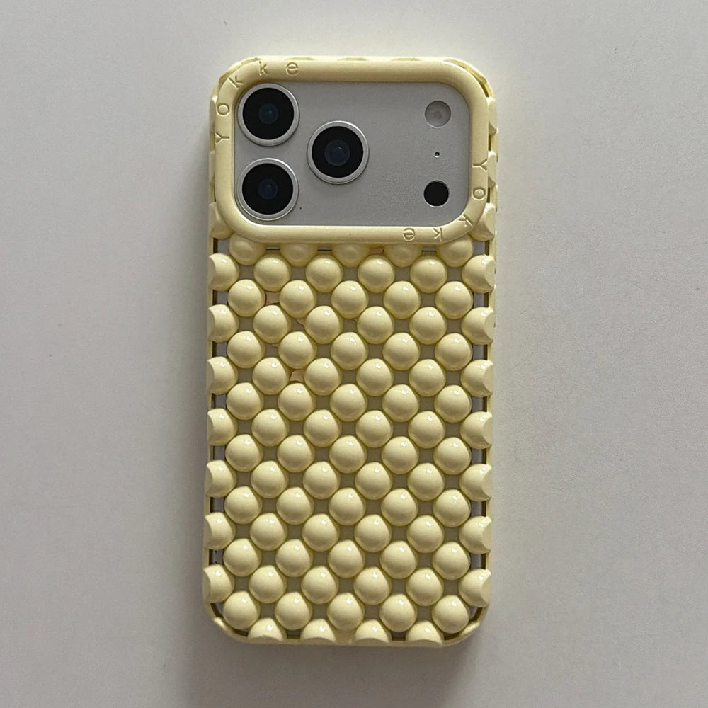 Electroplated Orange Pearl Pattern Phone Case For iPhone Soft Shockproof Silicone Cover Girls