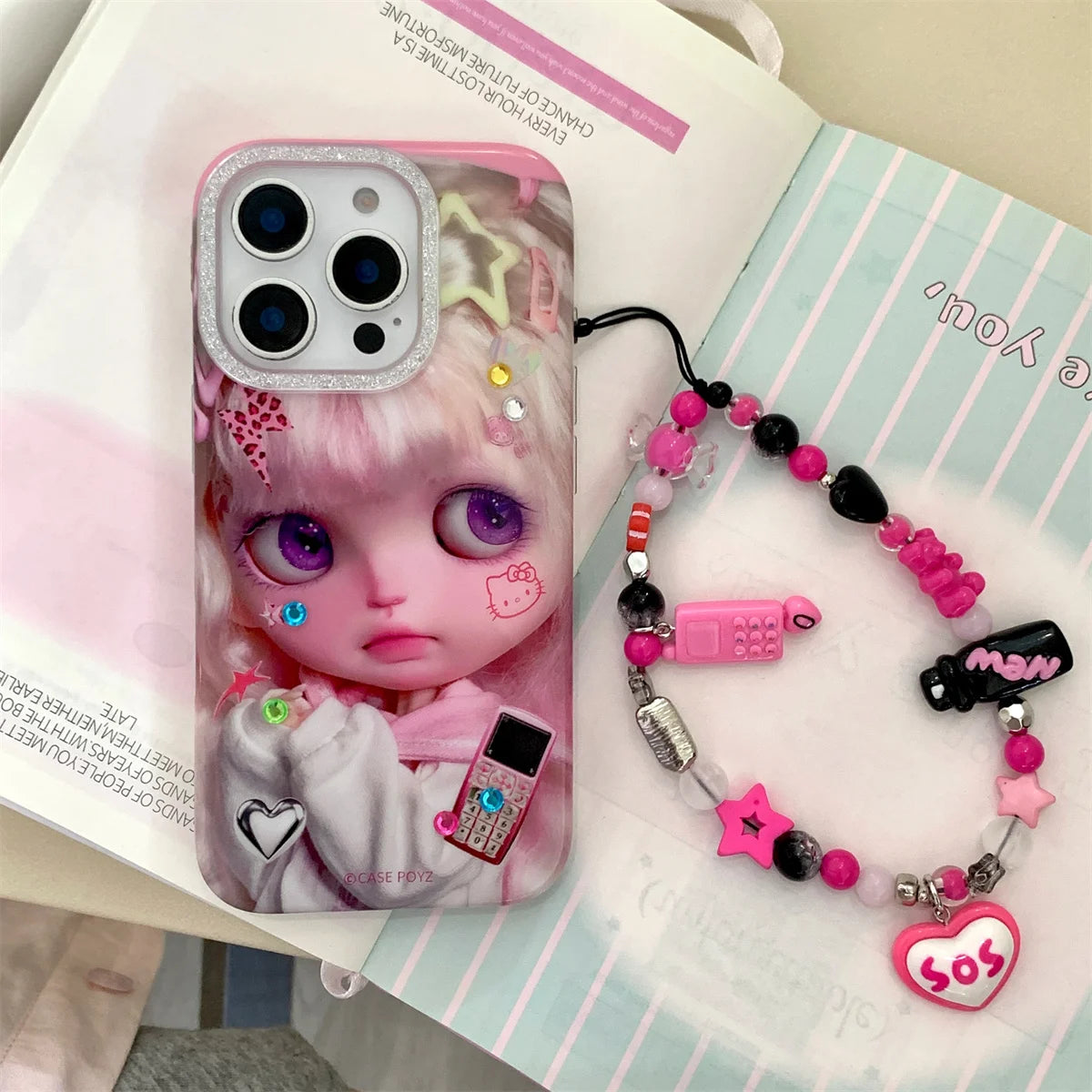 New Cute Cartoon Pink Little Girl Phone Case For iPhone