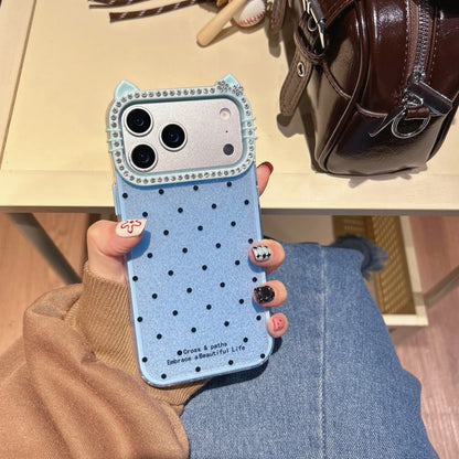 Fashion Polka Dot Cat Ear Diamond Case Phone Case For iPhone