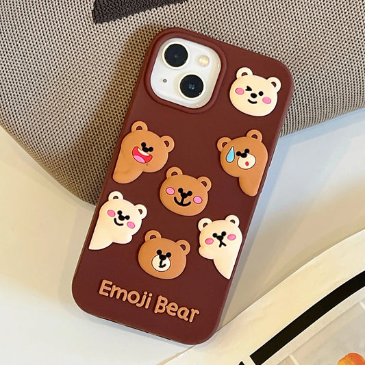 Cute Bear Cartoon Animal Silicone Phone Case