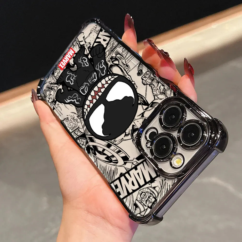 Marvel Cartoon Venom Iron Man Hulk Shockproof Case For iPhone