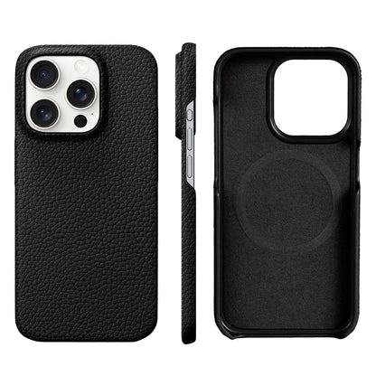 Luxury Cowhide Leather MagSafe iPhone Case