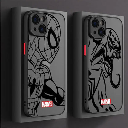 Iron Man Spider Man Deadpool Art Phone Case For iPhone