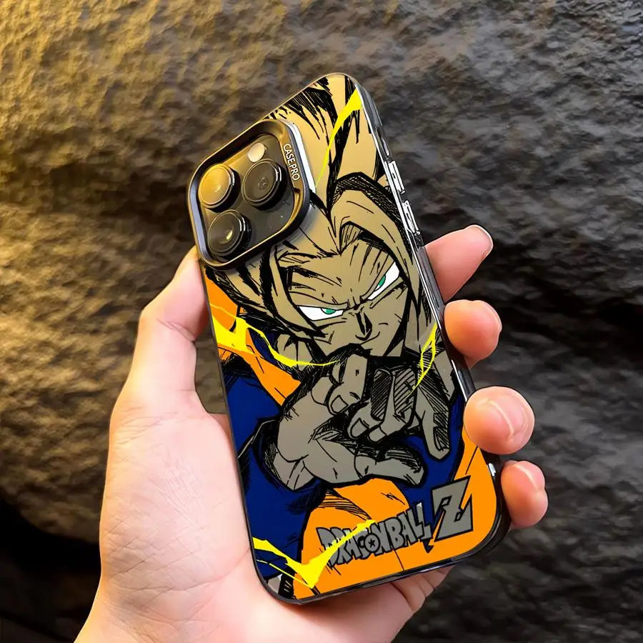 Japan Anime DBZ Cool Case For Apple iPhone Matte Lens Protect Plating Phone Cover