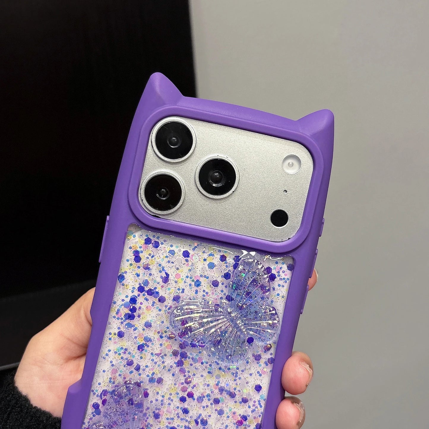 Glitter Drip Glue Butterfly Cover For iPhone