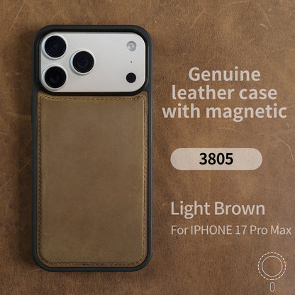 Crazy Horse Grain Genuine Leather Case For iPhone