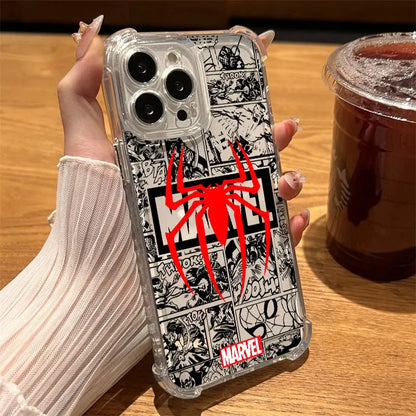 Marvel Spiderman Ironman Avengers Clear Case For iPhone