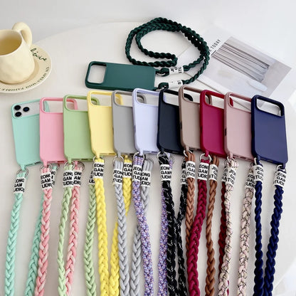 For iPhone Lanyard Case Crossbody Knit Lanyard Candy Soft Phone Cover iPhone