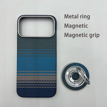 Carbon Fiber Kevlar Aramid Fiber Hard Shell Lightweight Business Black Protective Cover For iPhone