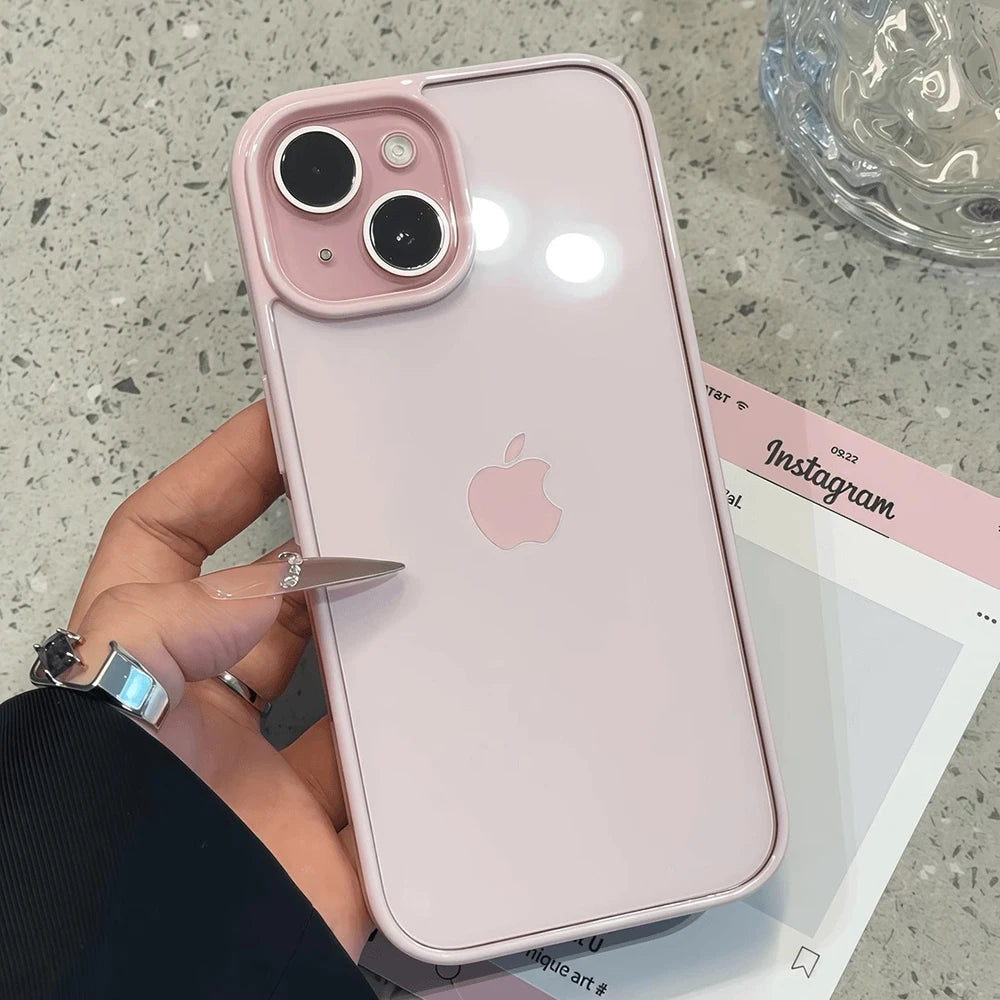 Luxury Clear Candy Color Case For iPhone Clear Acrylic Bumper Protection Cases Cover