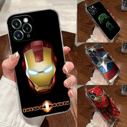 Marvel Cap USA Ironman Hulk Transparent Phone Case For iPhone