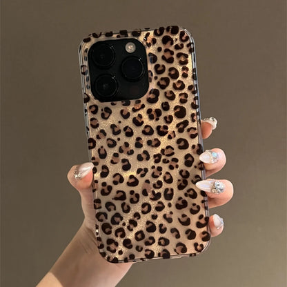 Korean Cute Leopard Print Phone Case for iPhone Soft Shockproof Back Cover