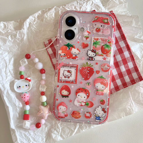 New Hot Red Strawberry Hello Kitty Cat Phone Case