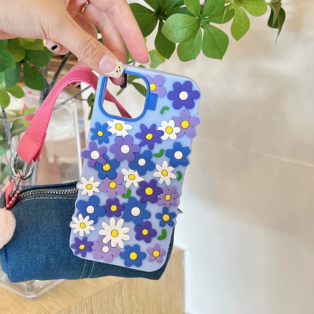 Fashion 3D Flower Soft Silicone Phone Case For iPhone