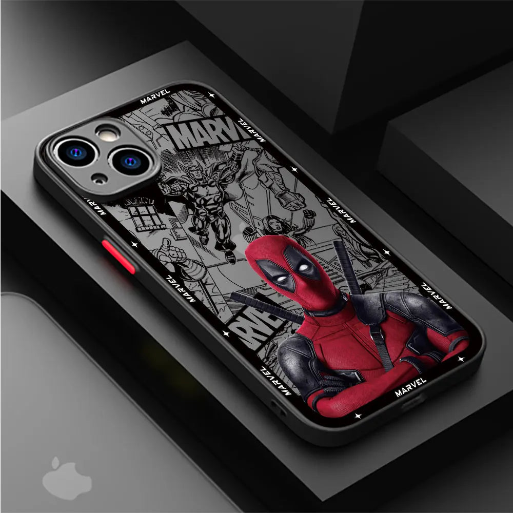 Marvel Deadpool Case For iPhone Matte Cover Luxury Clear Hard