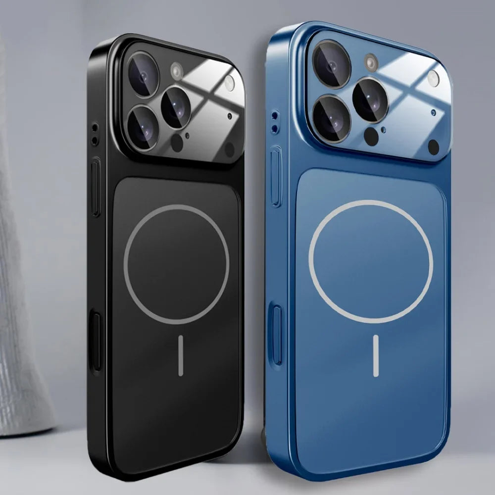 Original Glass Nano Matte Case For iPhone Magnetic For Magsafe Wireless Charging Armor Funda