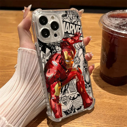 Marvel Hero Iron Man Clear Case For iPhone Shockproof Phone Cover