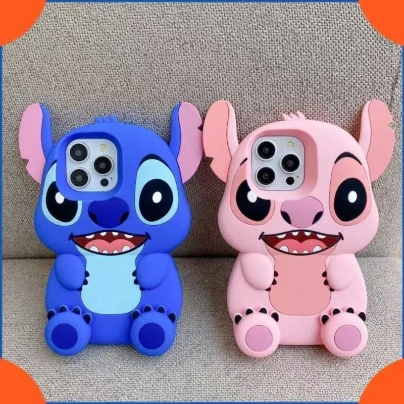 Disney Cute 3D Cartoon Big Ears Stitch Silicone Phone Case Suitable For iPhone