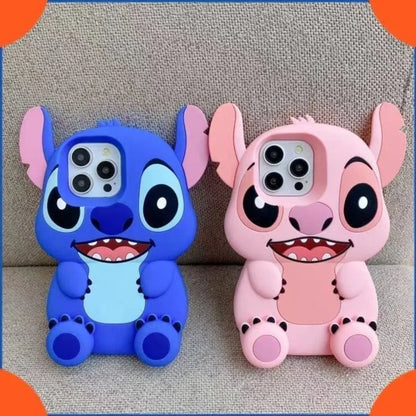 Disney Cute 3D Cartoon Big Ears Stitch Silicone Phone Case Suitable For iPhone