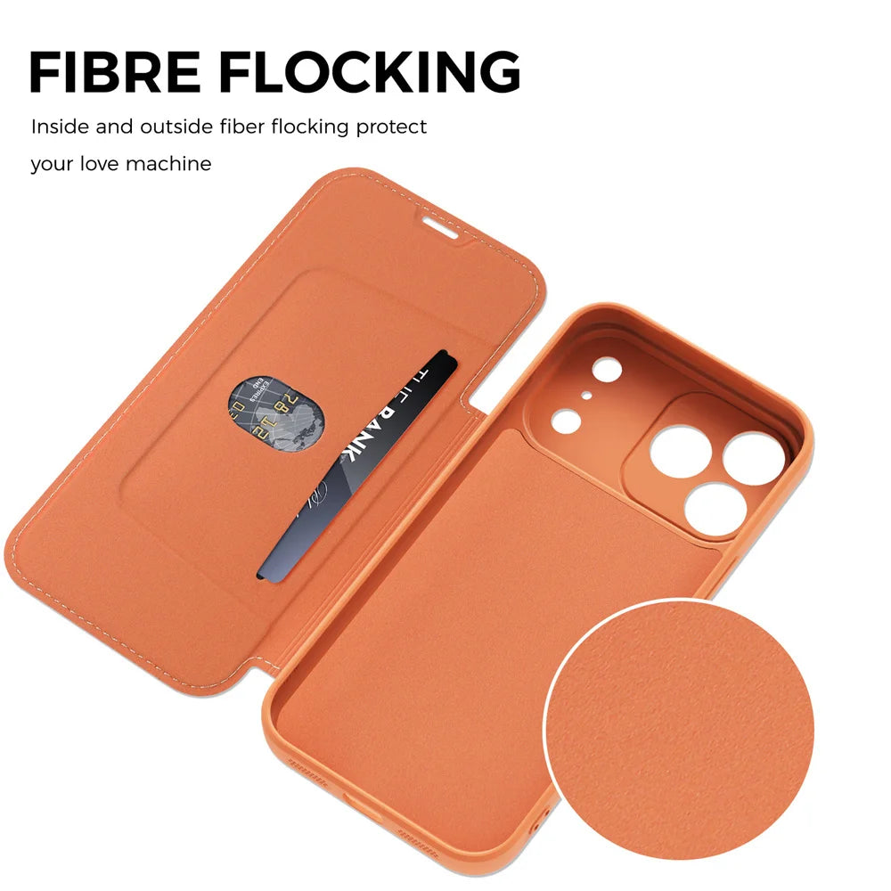 Luxury Leather Original Liquid Silicone Flip Wallet Card Case For iPhone