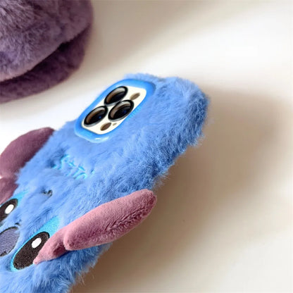 Plush Embroidered 3D Cartoon Stitch Phone Case