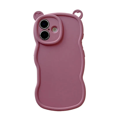 Fashion Cute Bear Ears Wave Side Phone Case