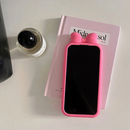 Cute Bowknot Cartoon Tie Silicone Phone Case