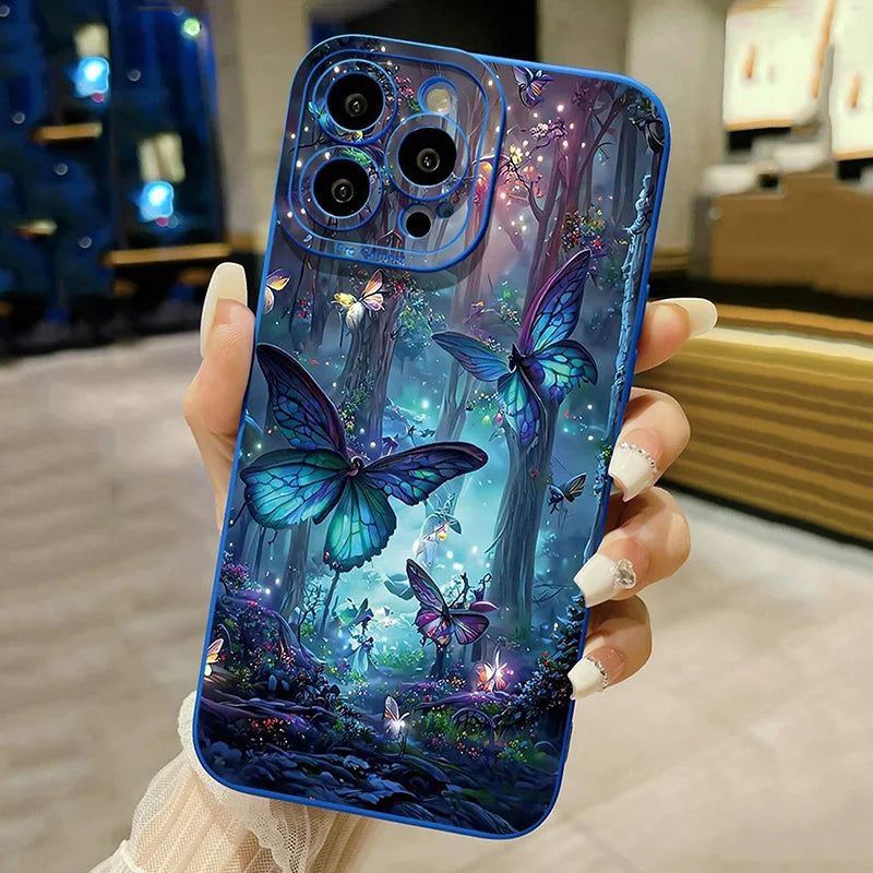 Glow In The Dark Butterfly Design Phone Case For iPhone