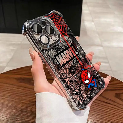 Clear Marvel Spiderman Phone Case For iPhone – Cartoon Design
