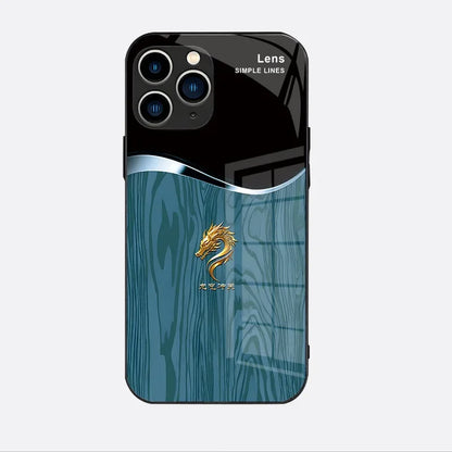 Luxury Grain Golden Dragon Led Light Phone Case Call Flash Glitter Cover For iPhone