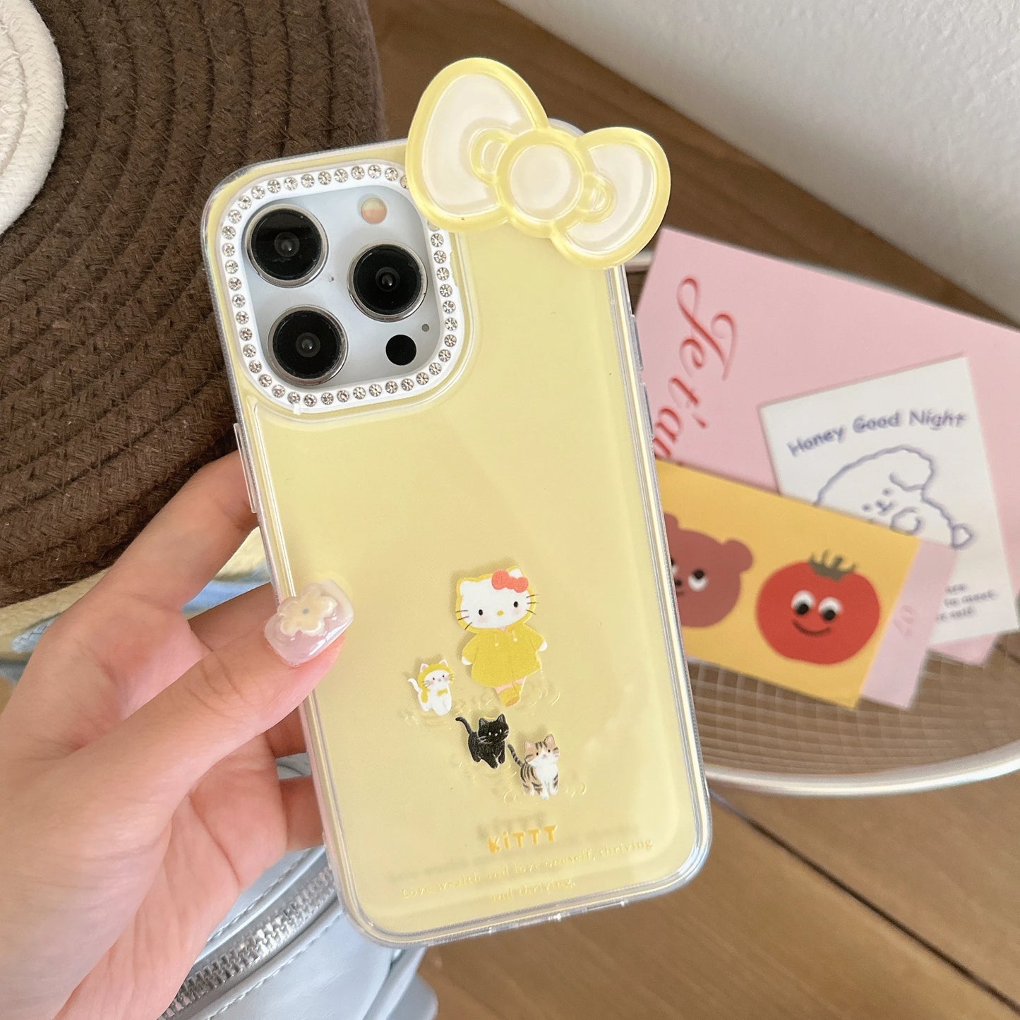 Pink Yellow Kitty Phone Case