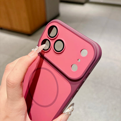 Shockproof Frosted Contrast Color Magnetic Case For iPhone