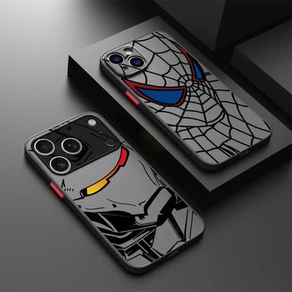 Marvel Iron Man Spiderman Back Phone Cover Case For iPhone