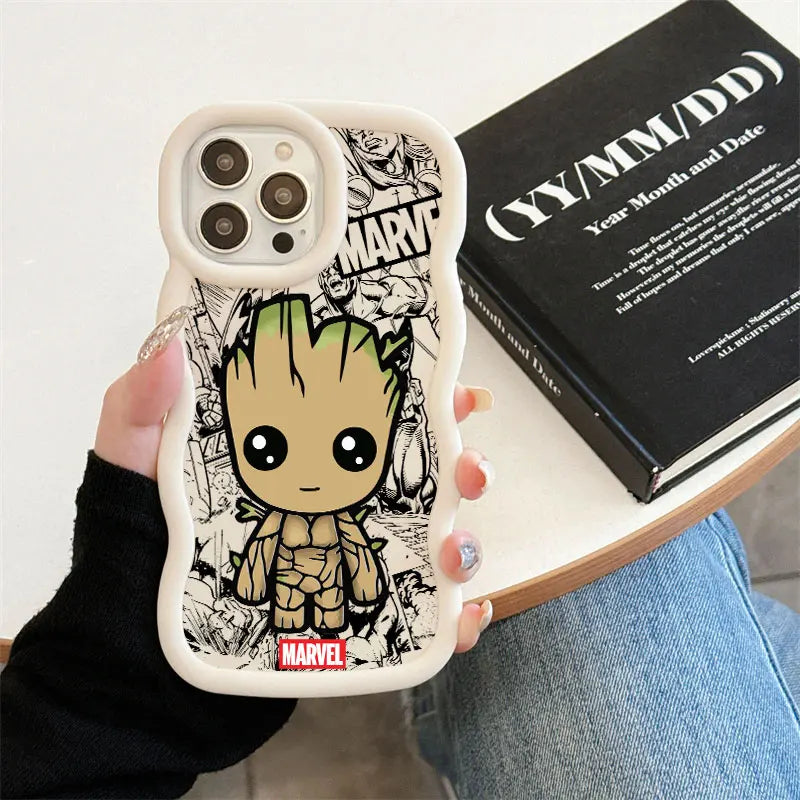 Marvel Cute Deadpool Groot Raccoon Candy Phone Case For iPhone