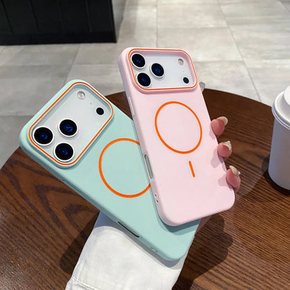 Luxury Magnetic Matte Soft Phone Case For iPhone Shockproof Magsafe Wireless Charging Cover