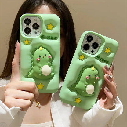 Kawaii Cartoon Dinosaur Silicone Phone Case For iPhone